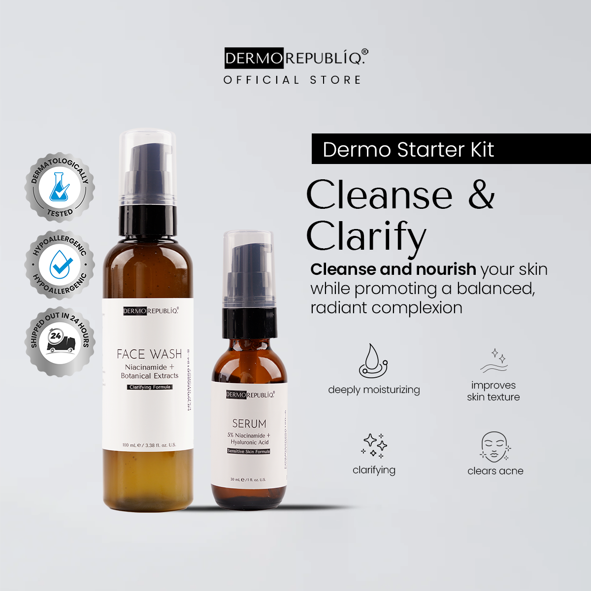 Dermorepubliq Dermo Starter Kit - Skincare Routine Must-Haves