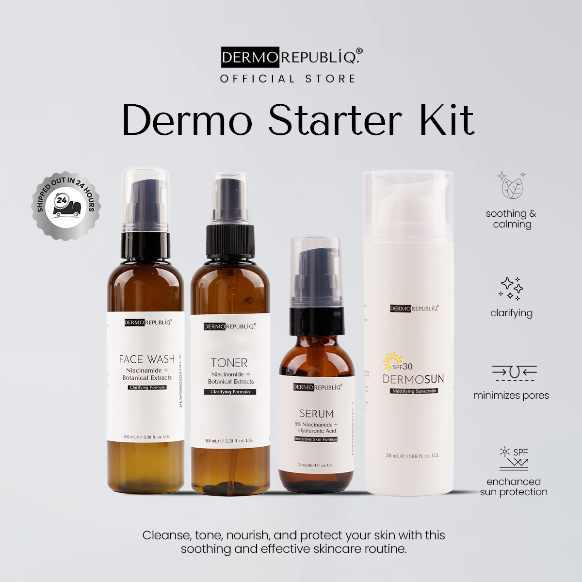 Dermorepubliq Dermo Starter Kit - Skincare Routine Must-Haves