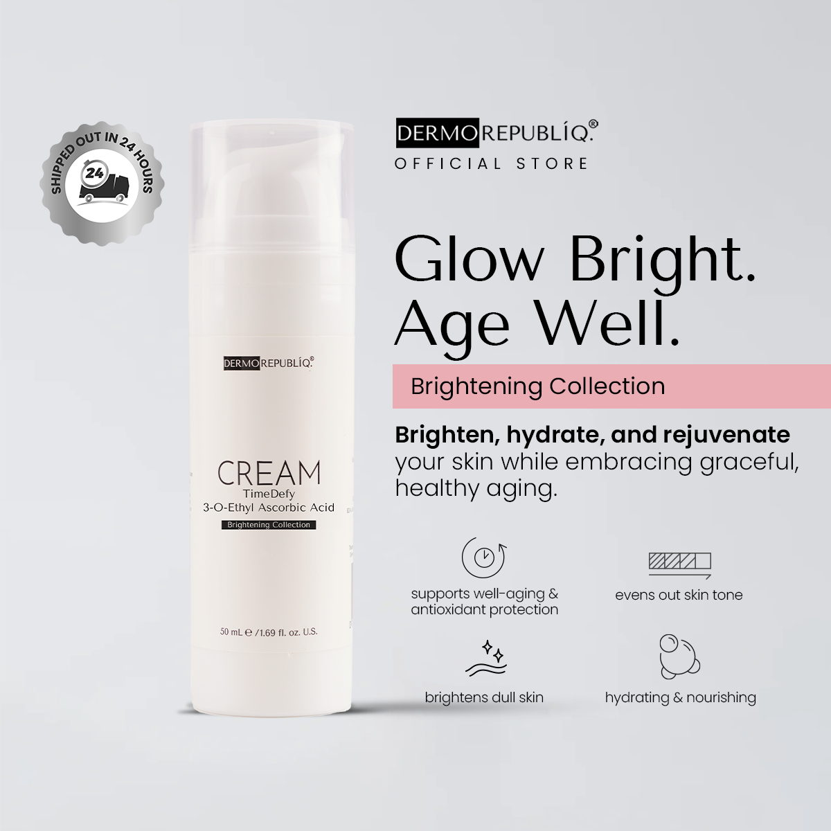 Dermorepubliq TimeDefy 3-O-Ethyl Ascorbic Acid Brightening Cream