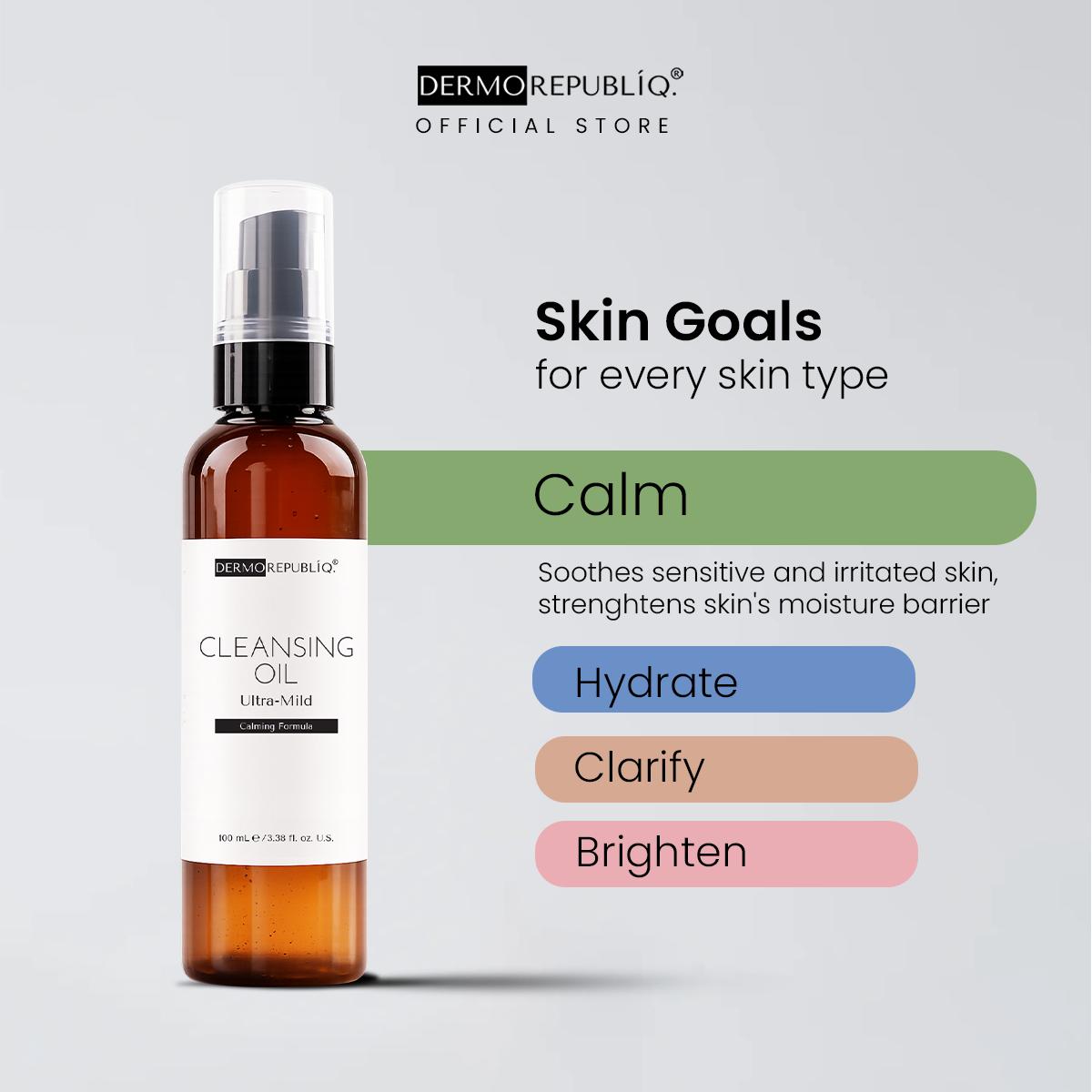 Dermorepubliq Ultra-Mild Cleansing Oil  100ml | Facial Cleanser | Makeup Remover | Double Cleanse Step 1 | Sunflower & Jojoba Oil | Fragrance-Free
