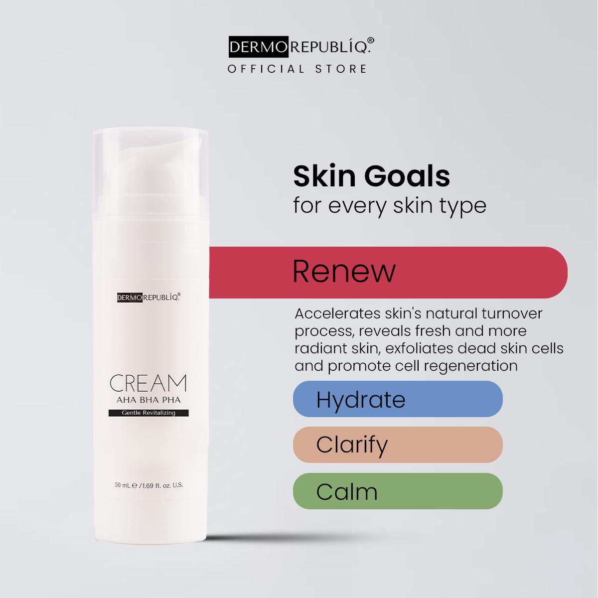 Dermorepubliq AHA BHA PHA Gentle Revitalizing Cream 50ml | AHA + BHA + PHA | Exfoliating Cream | Skin Texture Smoothing