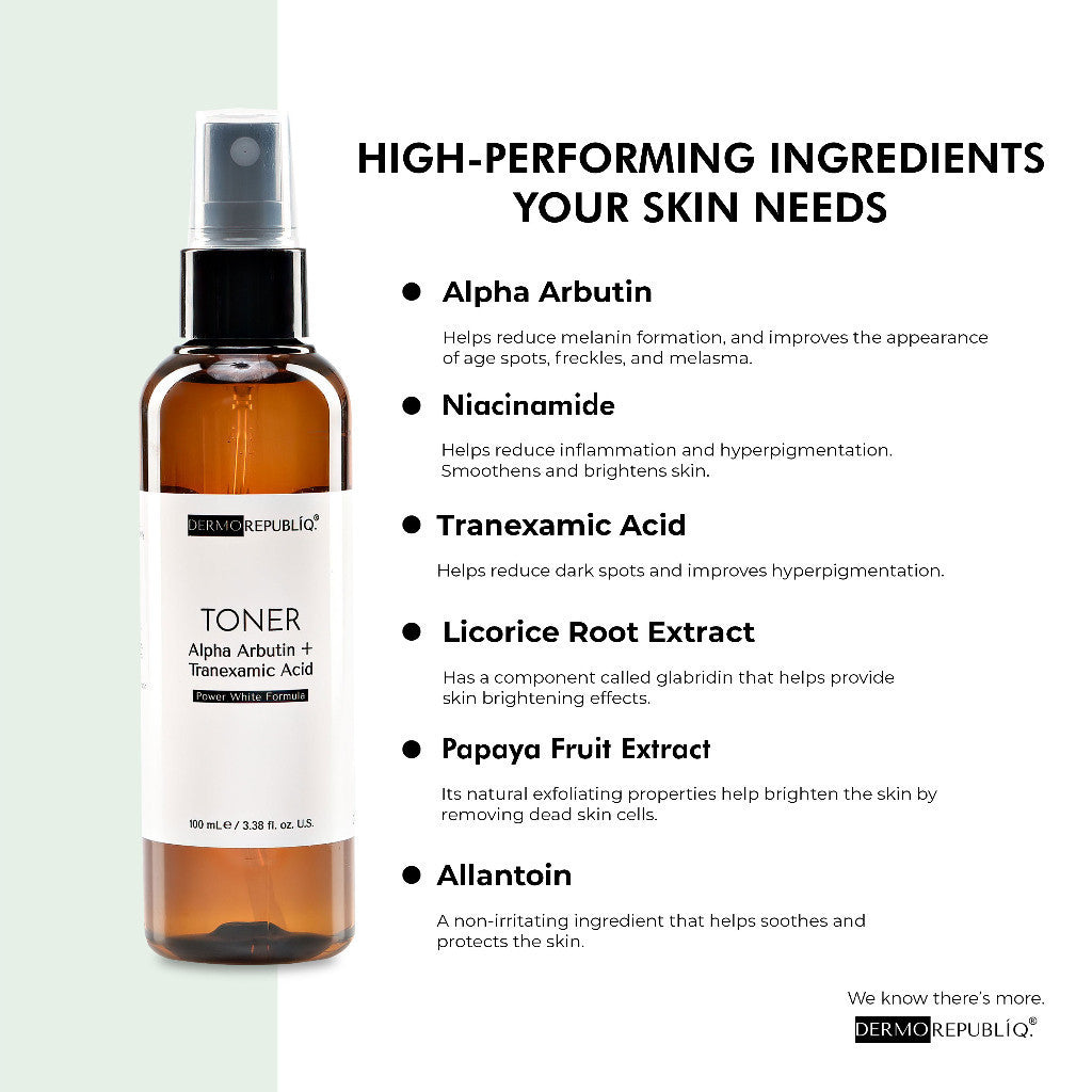 Dermorepubliq Alpha Arbutin + Tranexamic Acid Ultra Whitening Toner - 100 mL