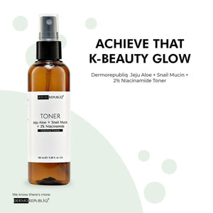 Dermorepubliq Jeju Aloe + Snail Mucin + 2% Niacinamide Hydrating Toner - 100 mL