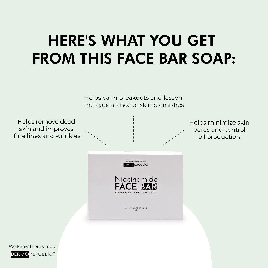 Dermorepubliq Niacinamide Clarifying Face Bar Soap - 100 G and  135 G