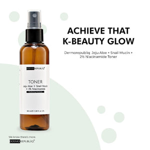 Dermorepubliq Jeju Aloe + Snail Mucin + 2% Niacinamide Hydrating Toner - 100 mL